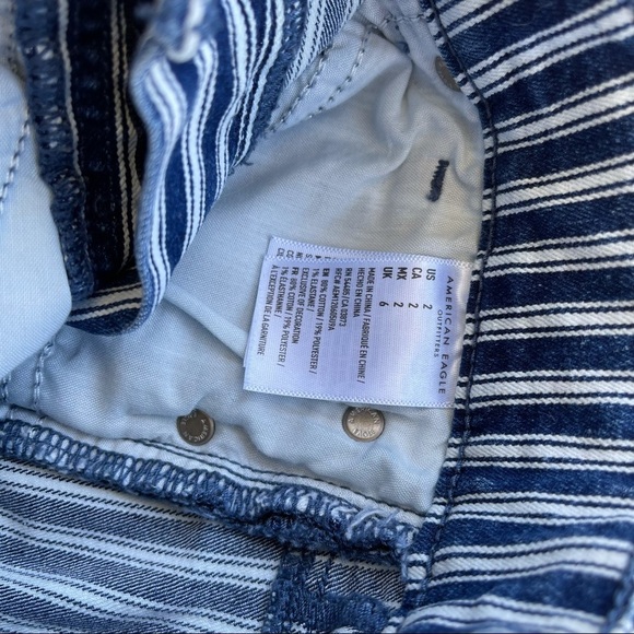 American Eagle stripe hi rise shortie shorts - Picture 5 of 5